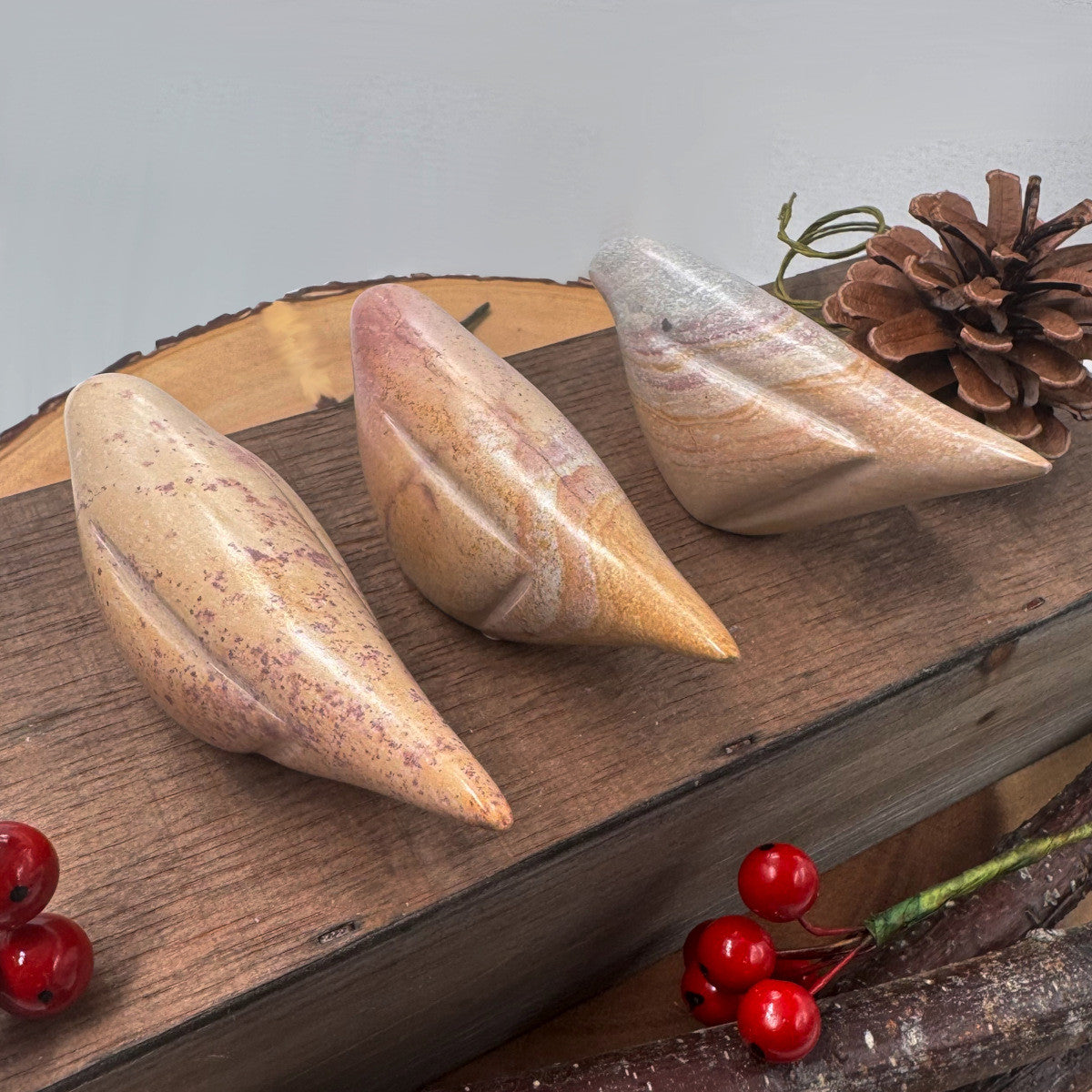 Carved Soap Stone - Calming Birds