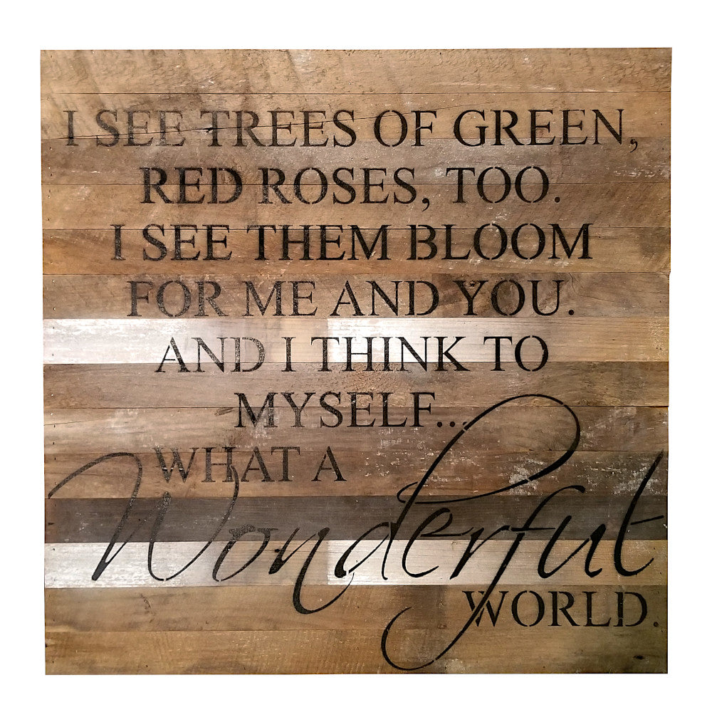Reclaimed Wood Sign -- I See Trees of Green