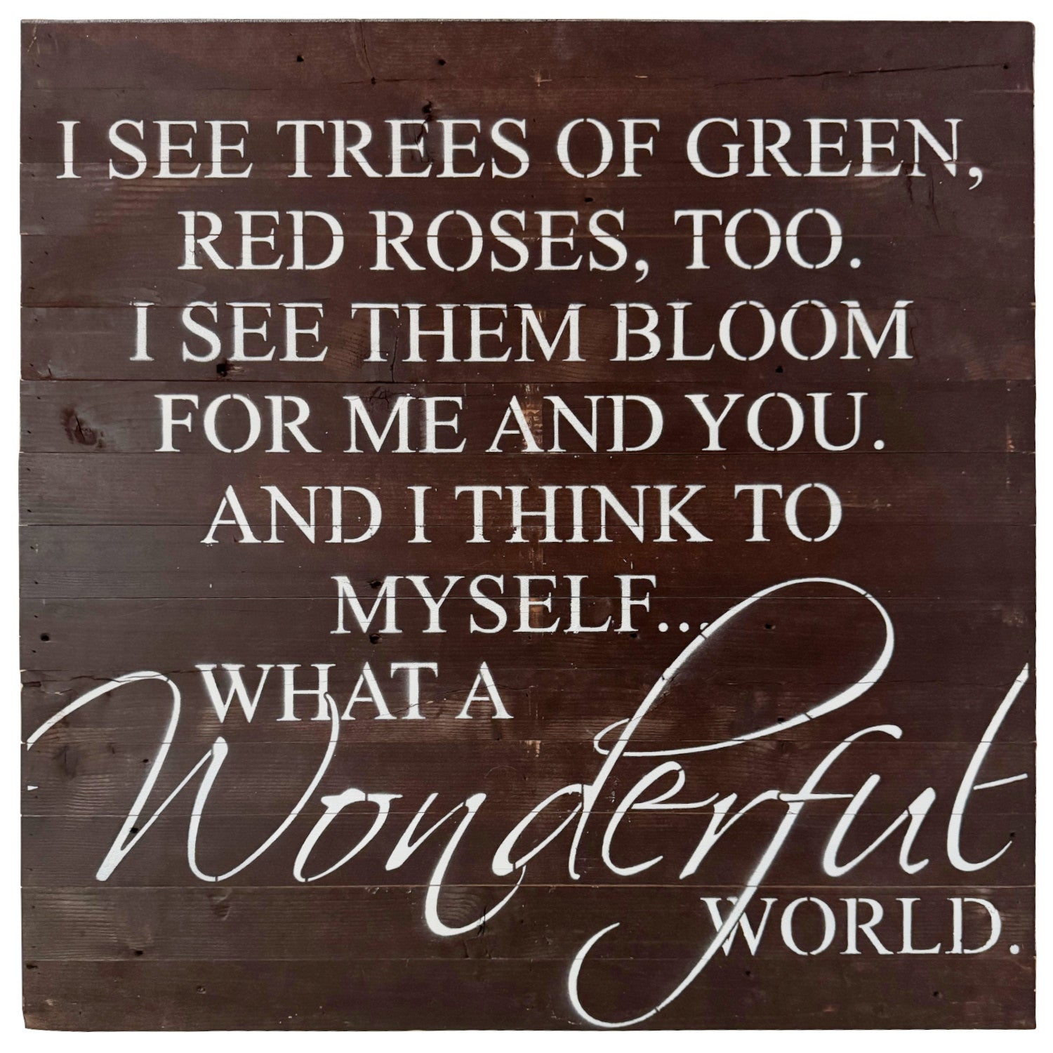 Reclaimed Wood Sign -- I See Trees of Green