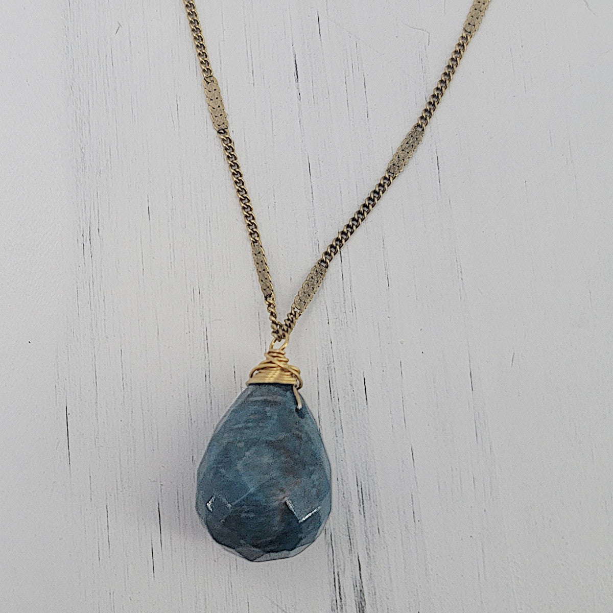 Zara Drop Necklace - Apatite Gemstone