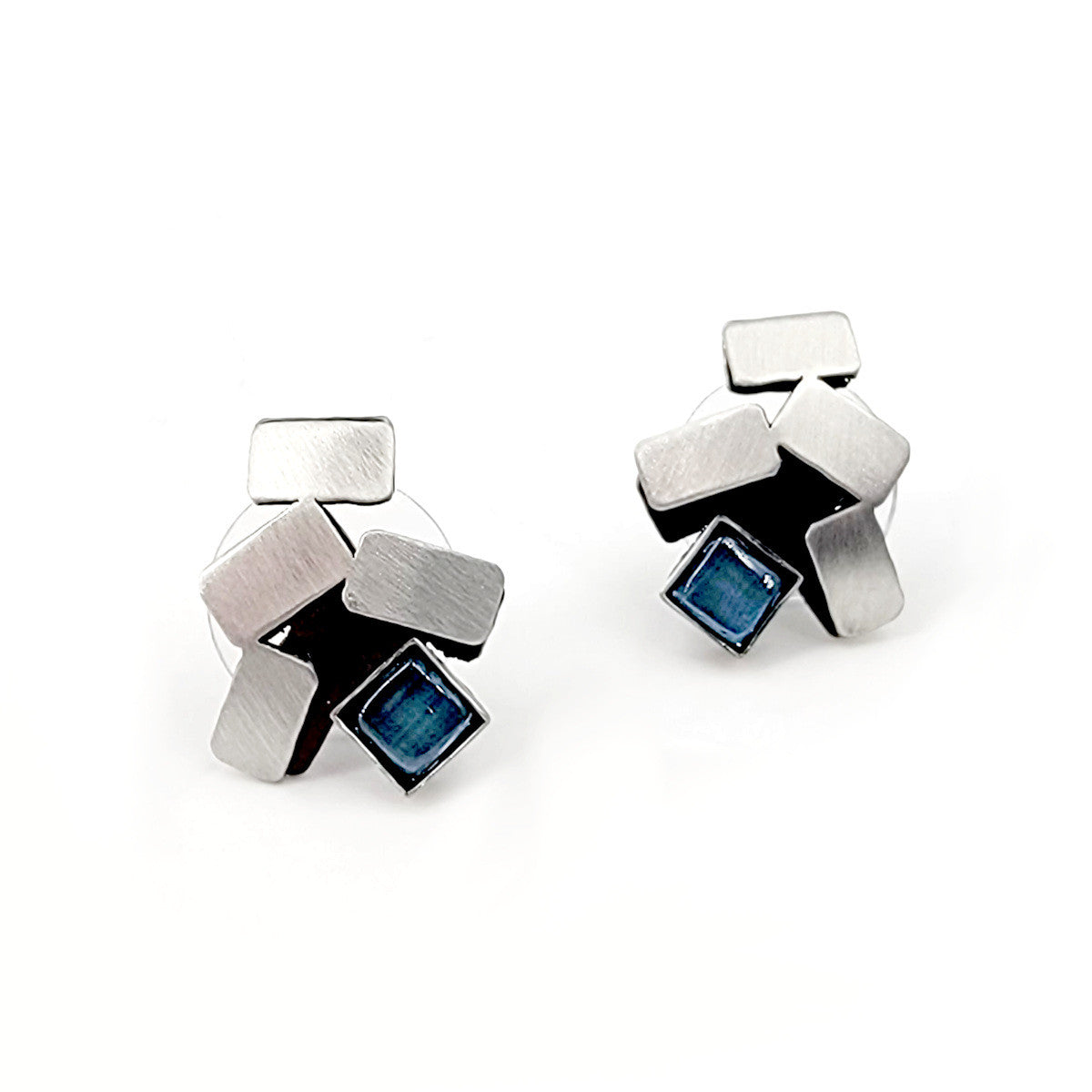 Christophe Poly Aqua Square Earrings