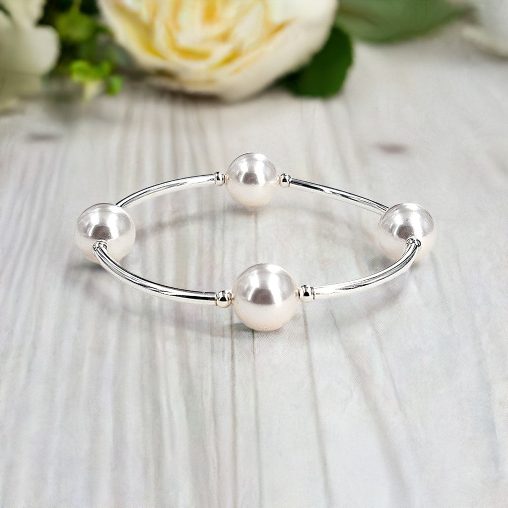 Blessing Bracelet - White Crystal Pearl