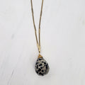 Zara Drop Necklace - Dalmation Jasper Gemstone