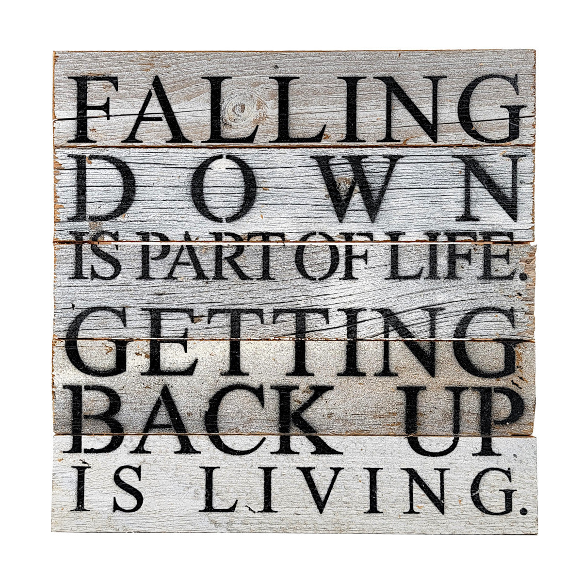 Reclaimed Wood Sign- Falling Down is Part of Life