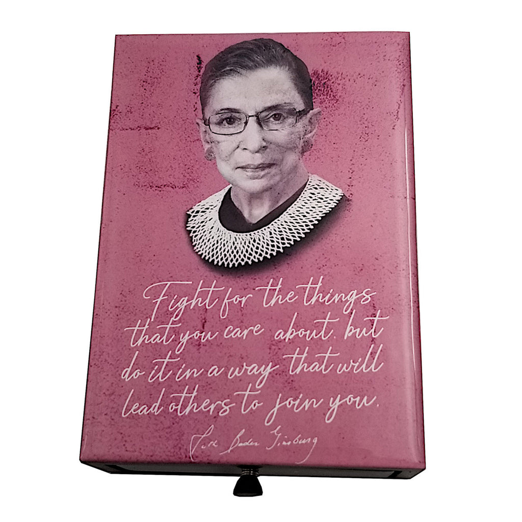 Wooden Matcbox - RBG Quote- Fight For the things