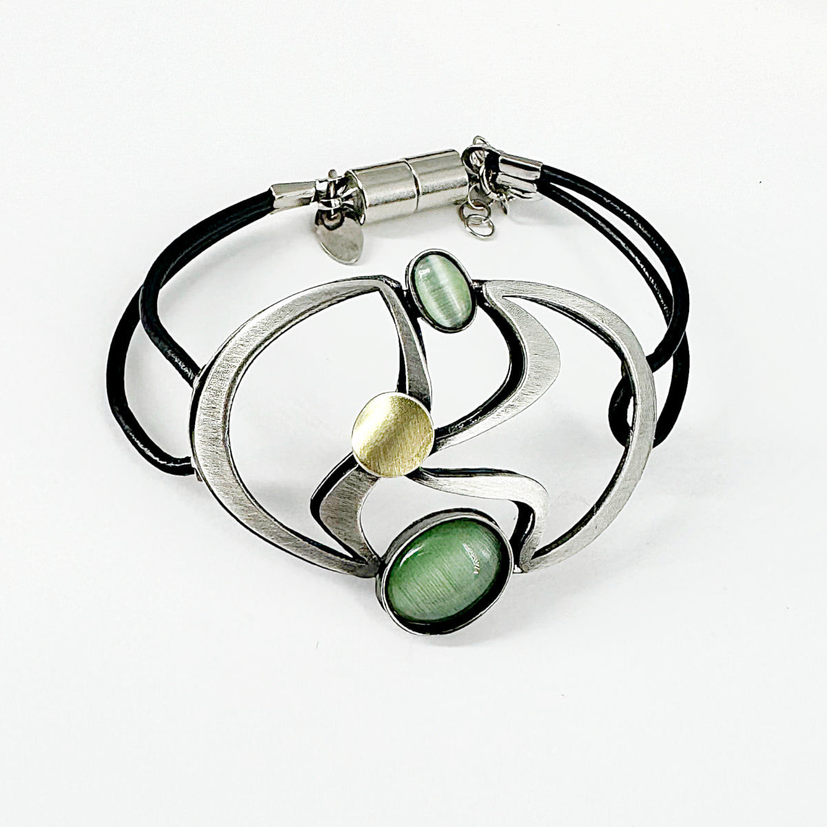 Christophe Poly Light-Green Leather Bracelet