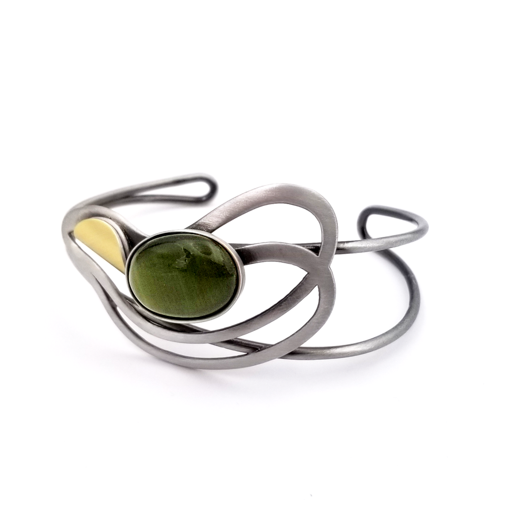Christophe Poly Green Oval Cuff