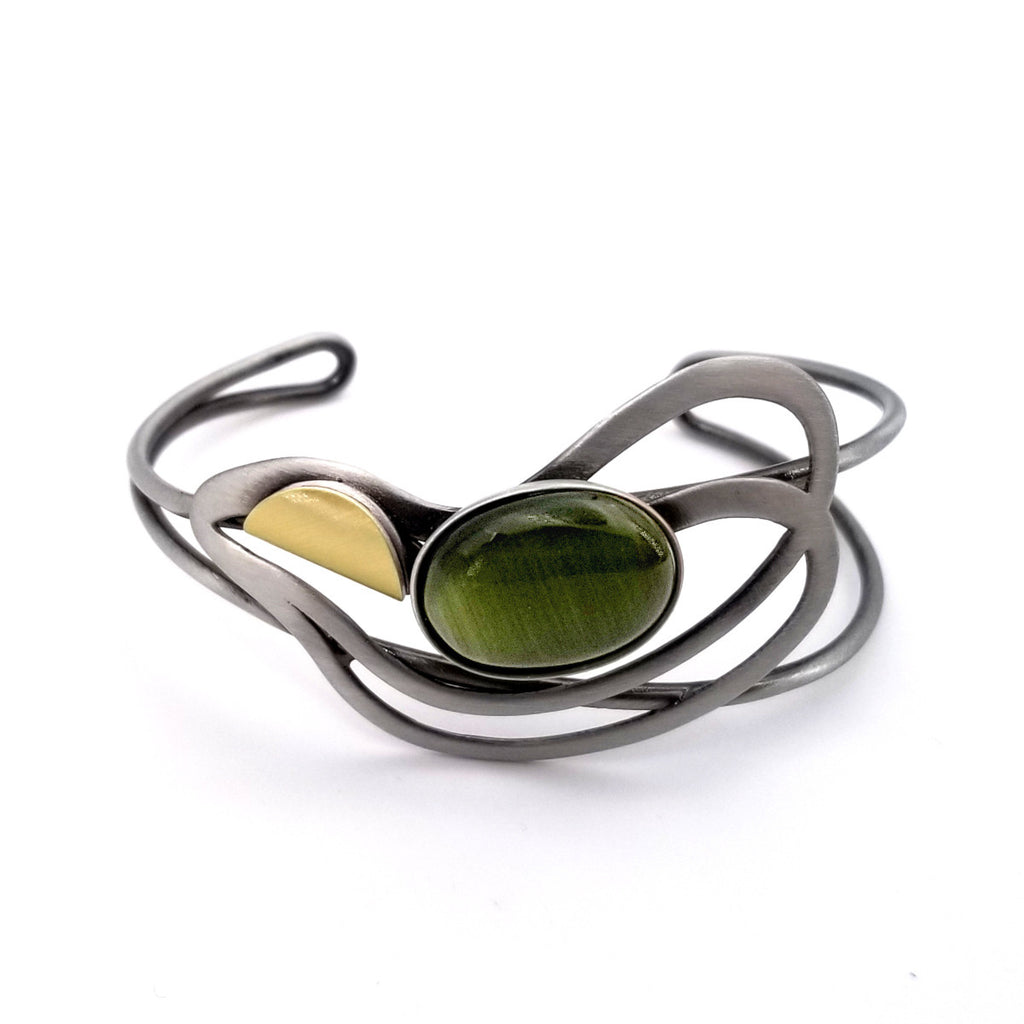 Christophe Poly Green Oval Cuff