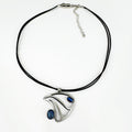 Christophe Poly Leather Cord Necklace - Blue Wave