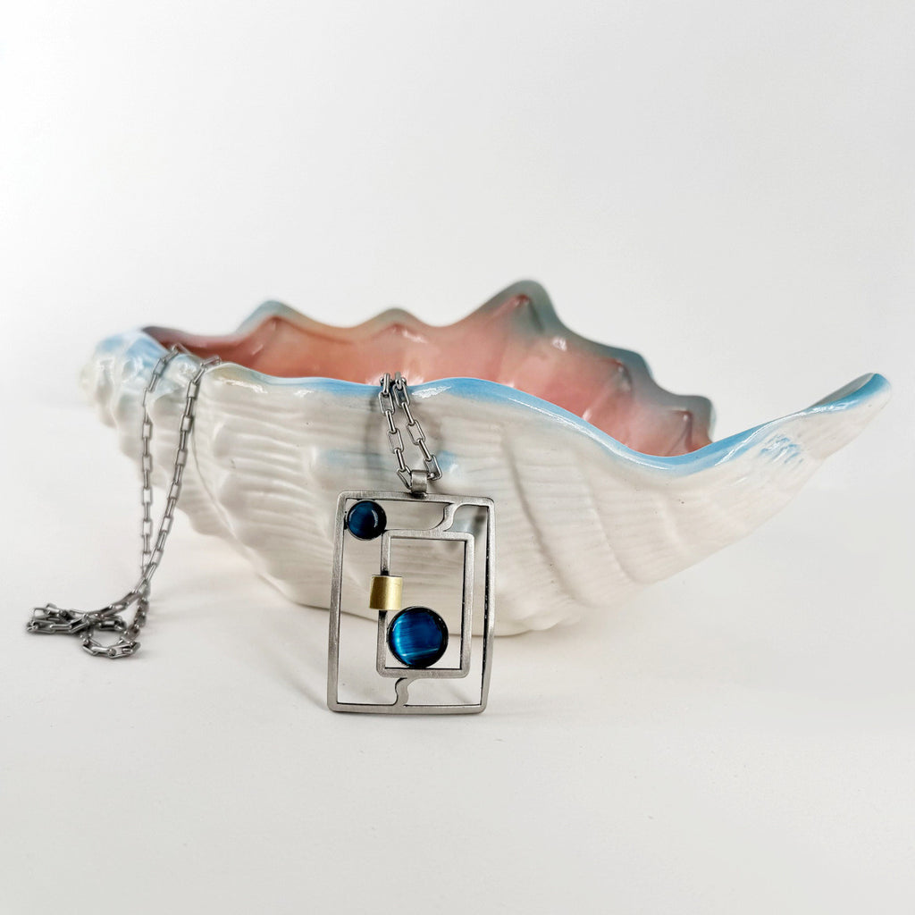 Christophe Poly Chain Necklace - Aqua Circles