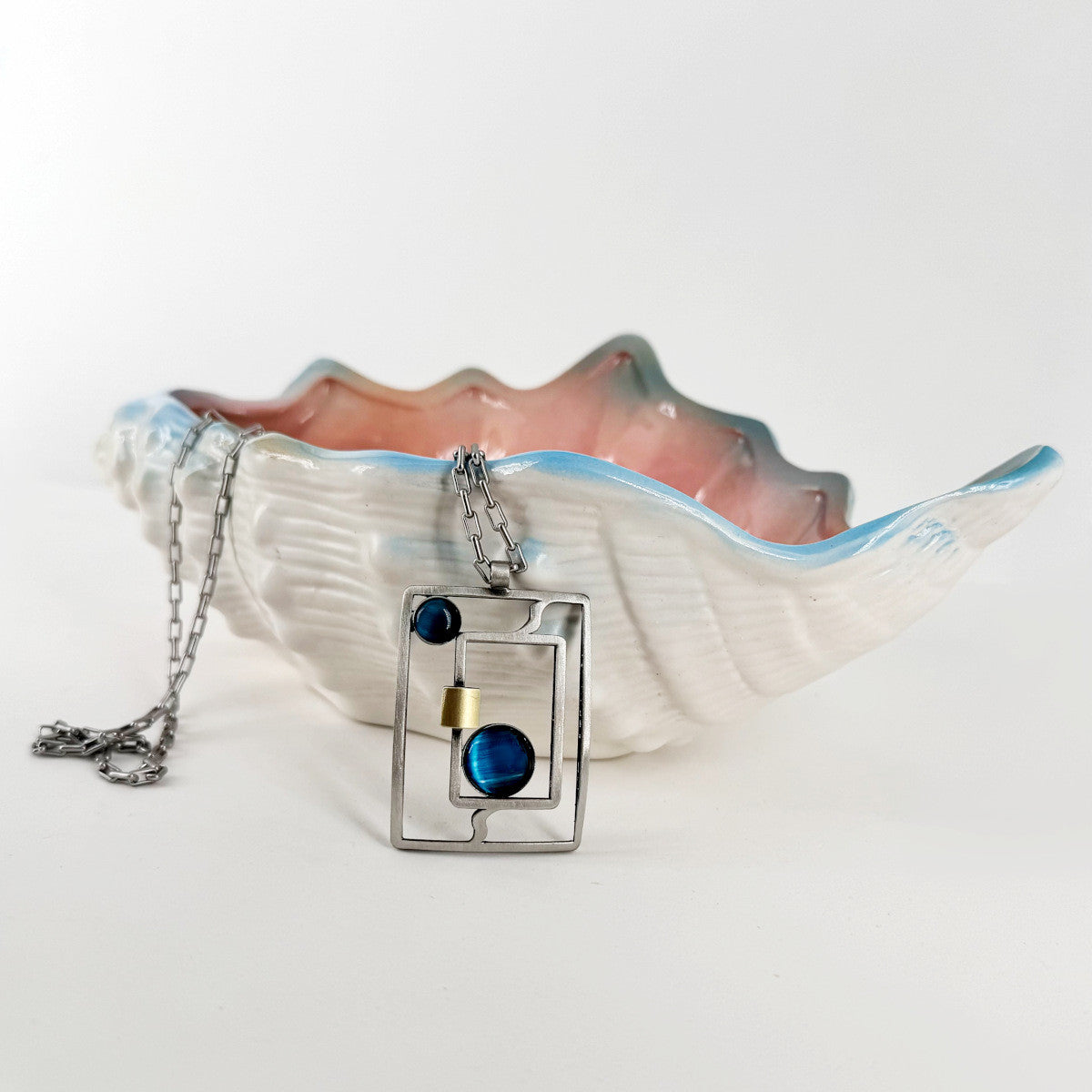 Christophe Poly Chain Necklace - Aqua Circles