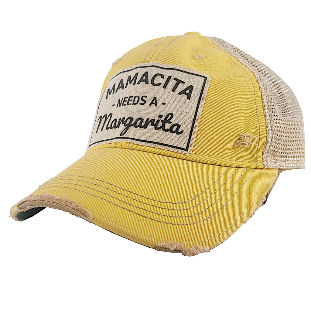 Mamacita Needs a Margarita,  Distressed Trucker Hat