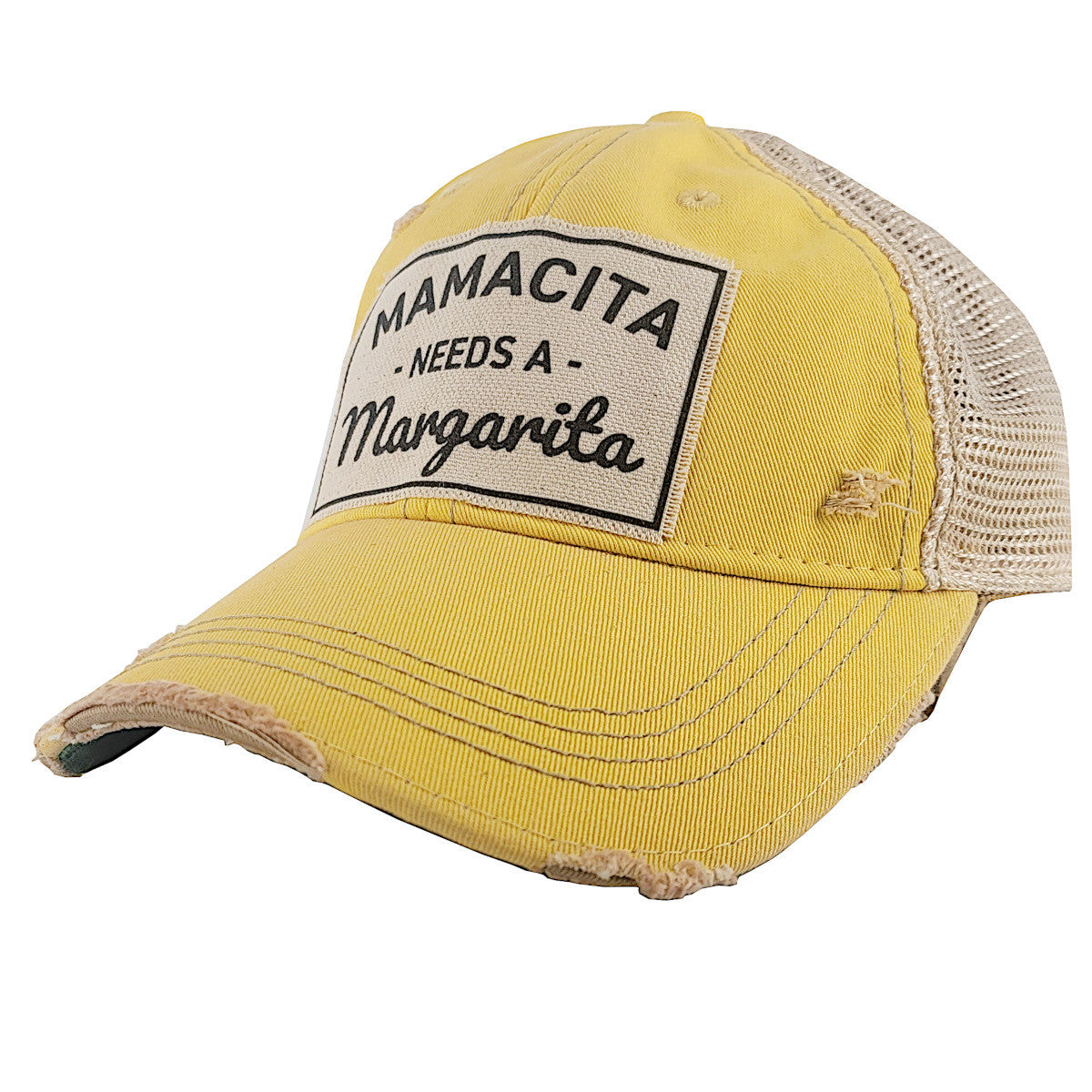 Mamacita Needs a Margarita,  Distressed Trucker Hat