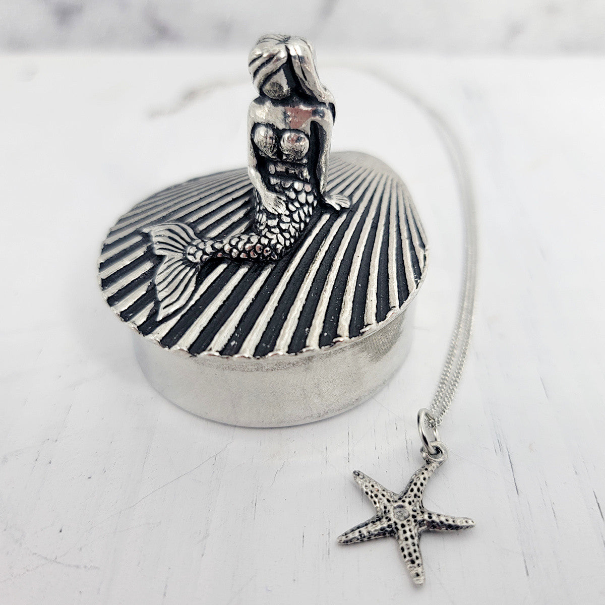 Mermaid Wish Box with Starfish Necklace