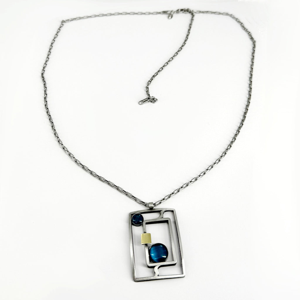 Christophe Poly Chain Necklace - Aqua Circles