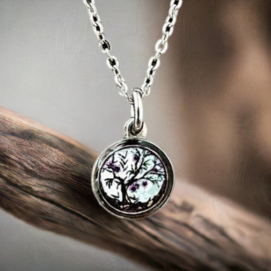 Spirit Lala Reversible Necklace- Tree of Life in Purple