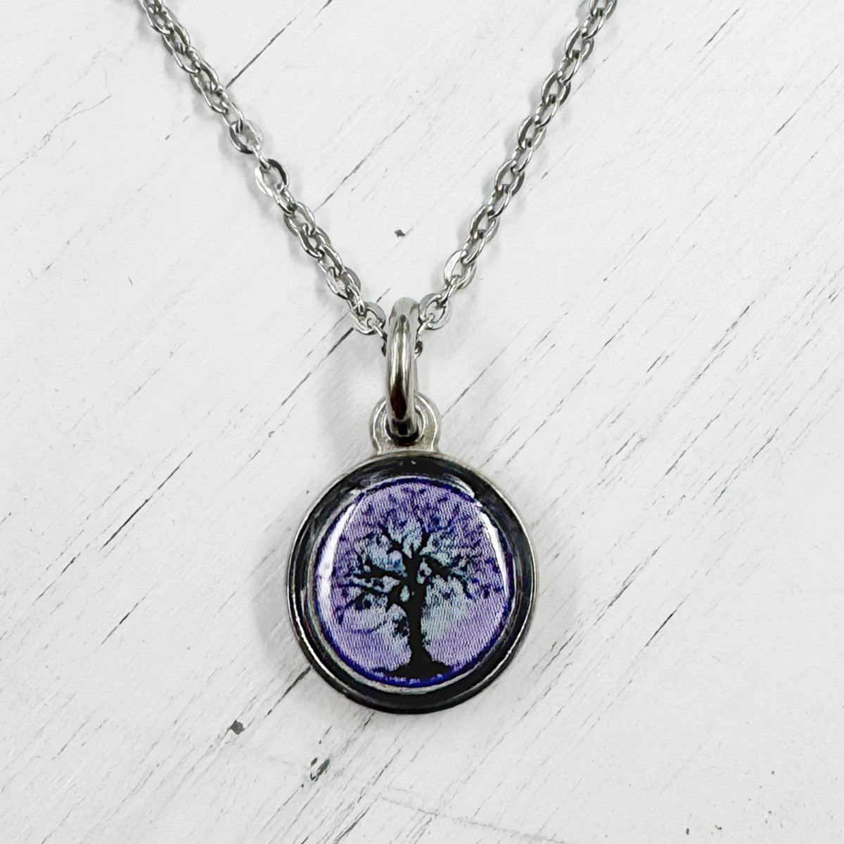 Spirit Lala Reversible Necklace- Tree of Life in Fuchsia