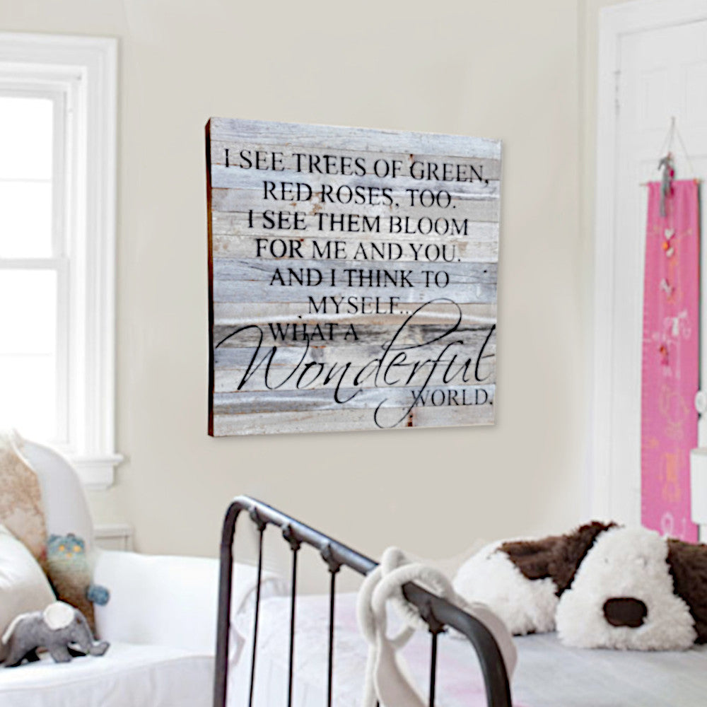Reclaimed Wood Sign -- I See Trees of Green