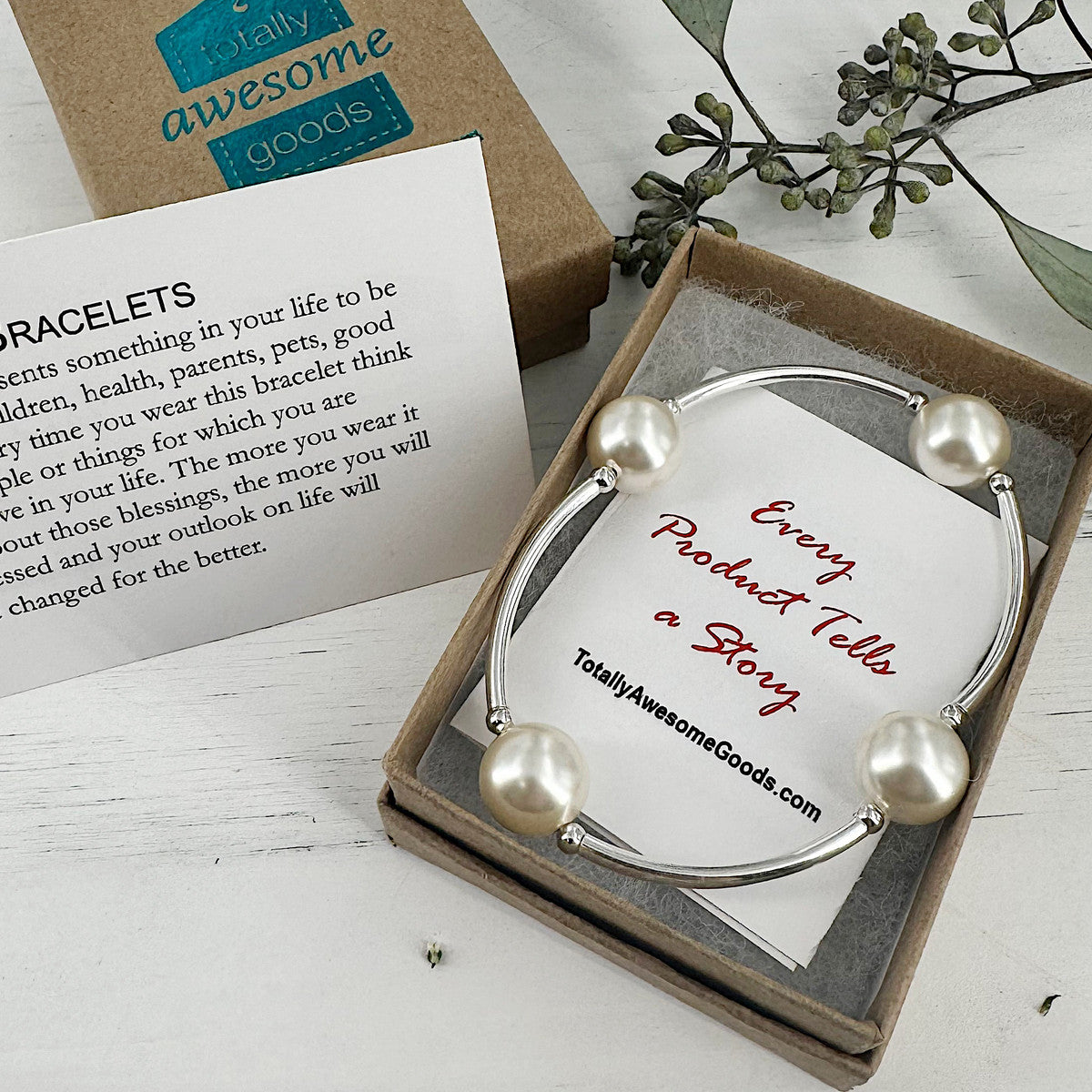 Blessing Bracelet - White Crystal Pearl