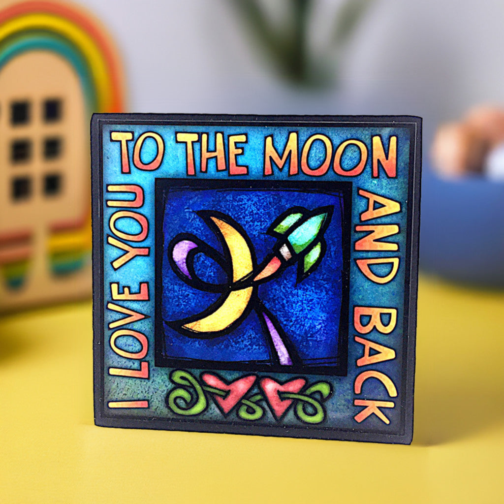 Wood Art Sign-Love you to the moon and back