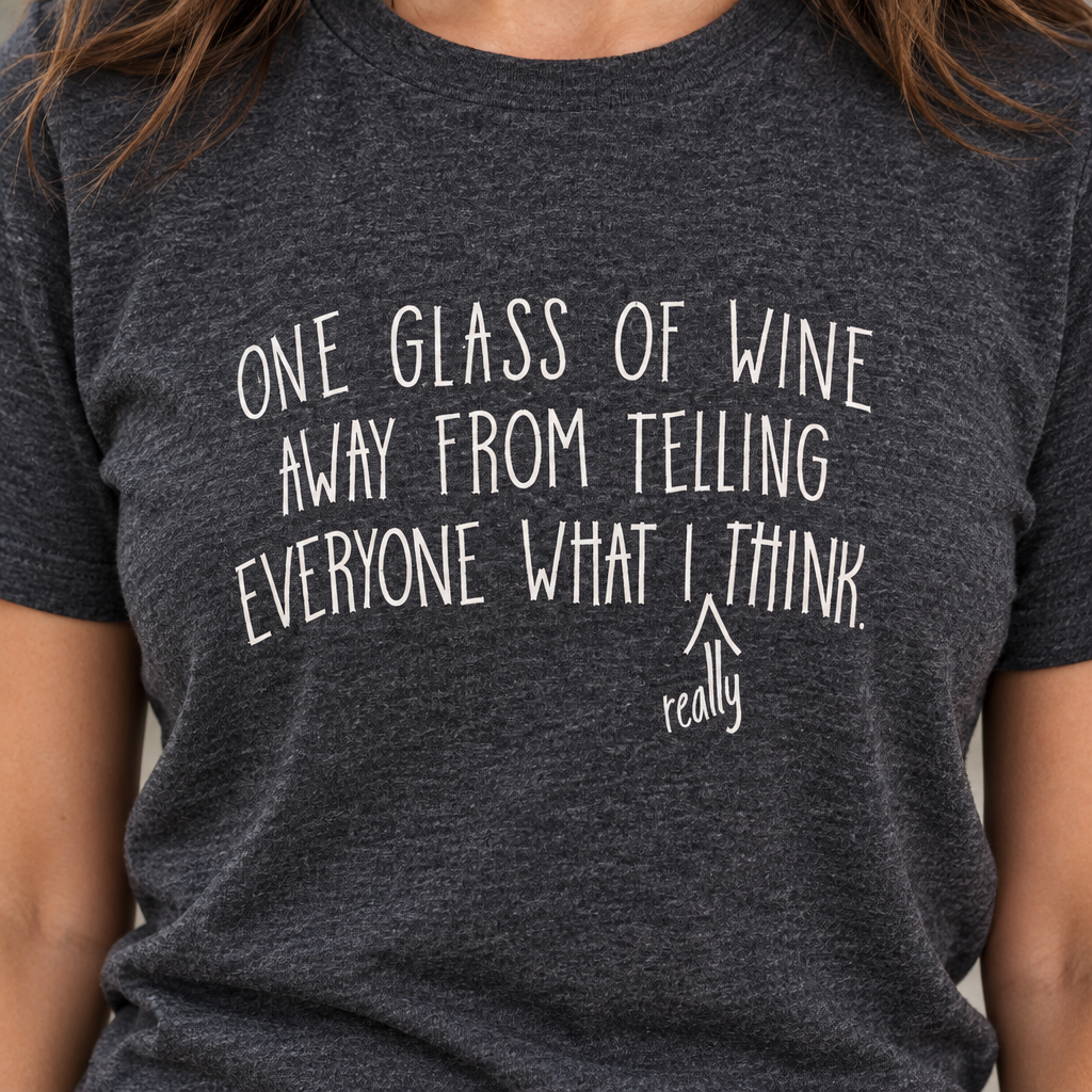 Close-up of One Glass of Wine saying