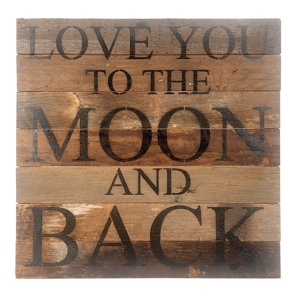 Reclaimed Wood Sign - Love you to the moon