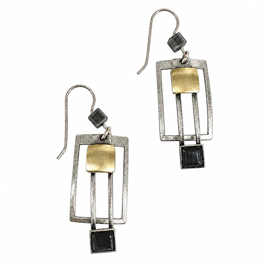 Pendulum earrings on a white background