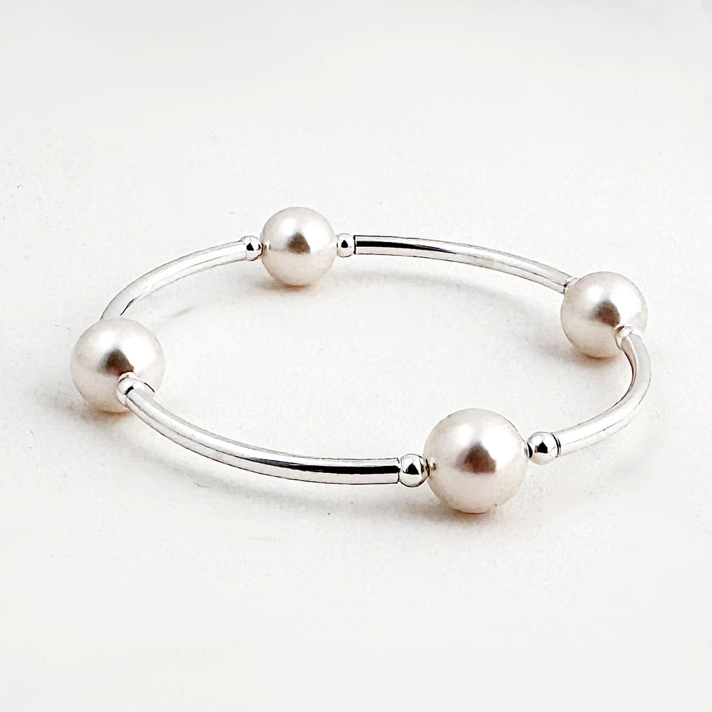 Blessing Bracelet - Small White Crystal Beads