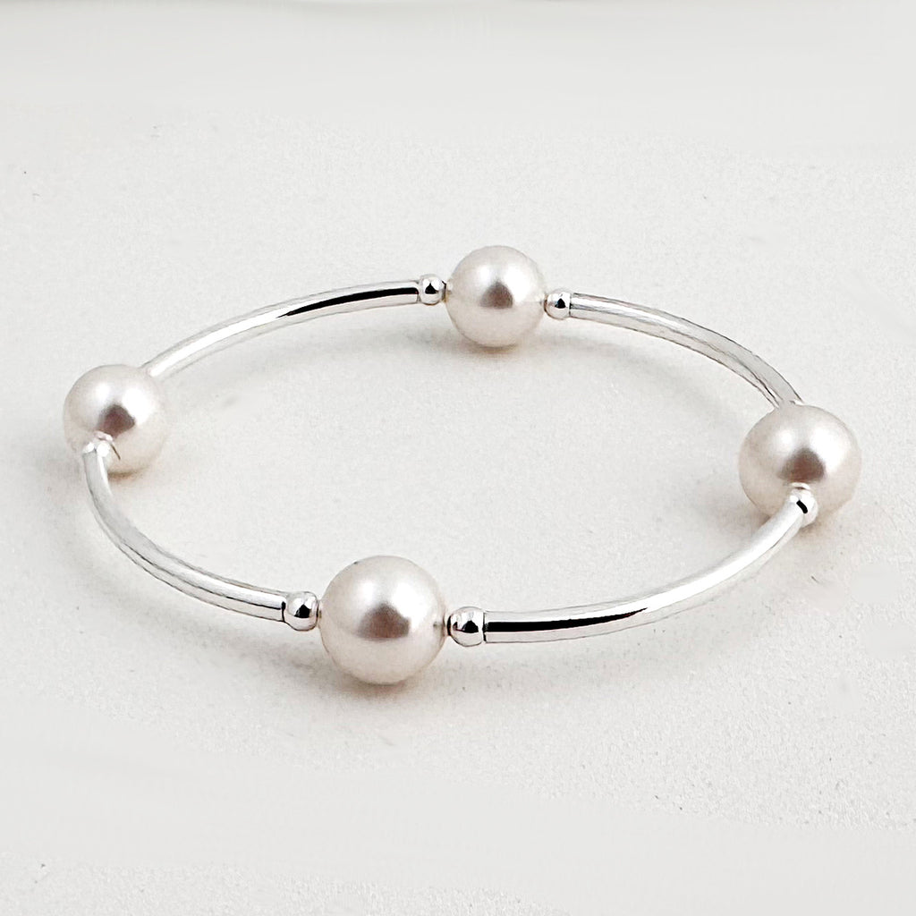 Blessing Bracelet - Small White Crystal Beads