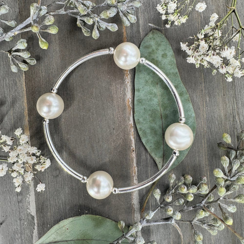Blessing Bracelet - White Crystal Pearl