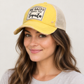 Woman wearing Be Salty cap