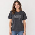 Woman wearing One Glass of Wine T-shirt